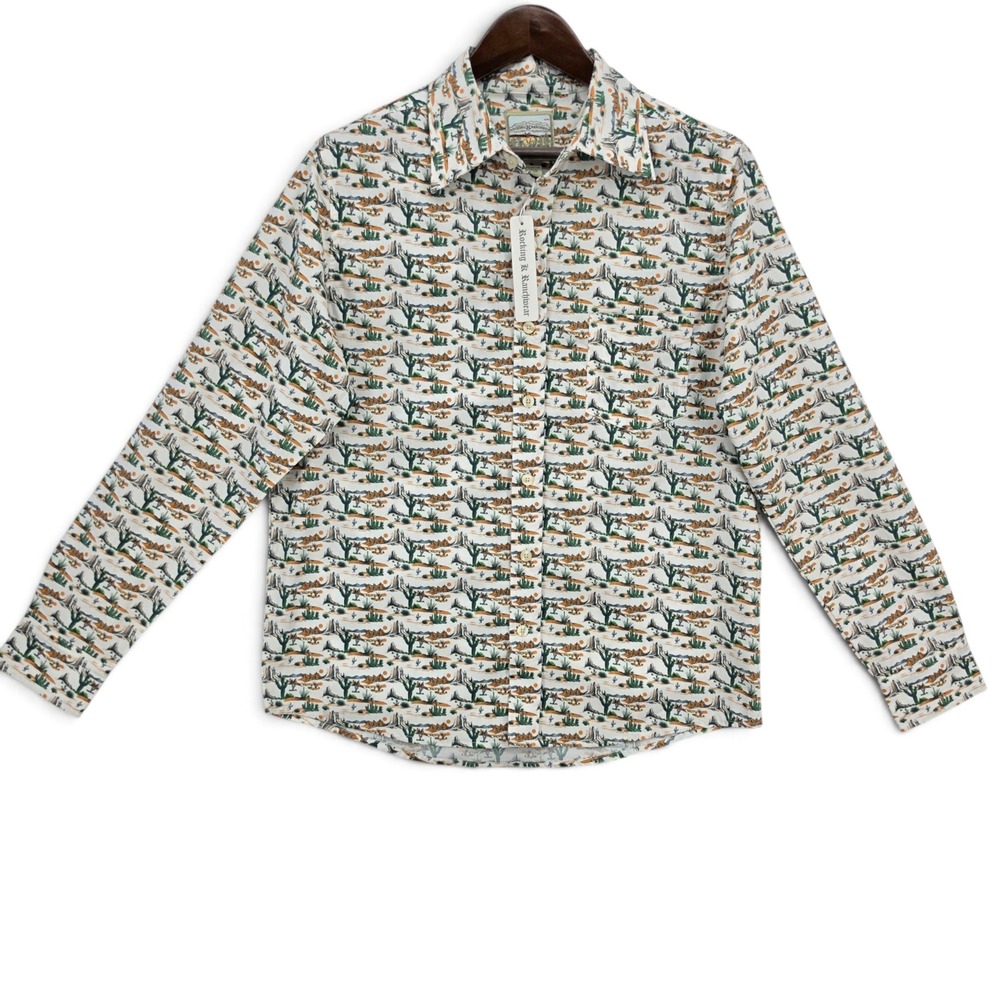 Rocking K Ranchwear Kennington M Desert Cactus Western Shirt Cotton Cowboy NWT - Picture 2 of 6